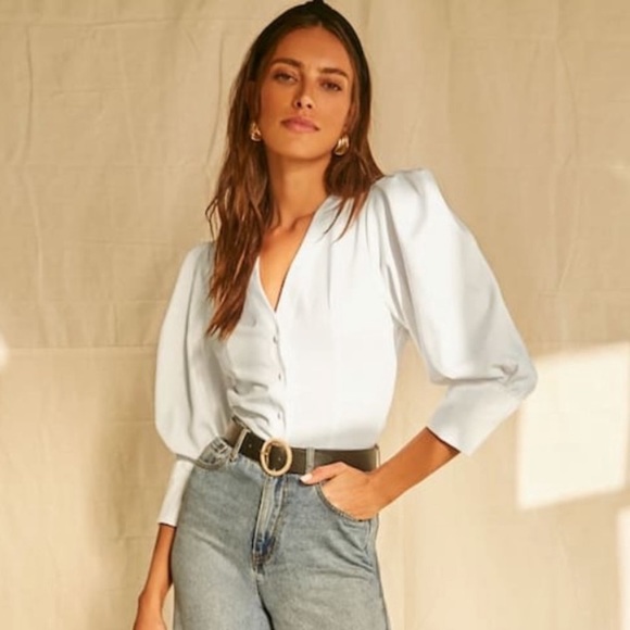Puff Sleeve Button Down Shirt main image 1